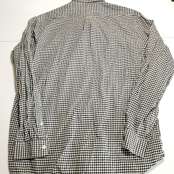 Polo Ralph Lauren Mens Large Long Sleeve Black White Gingham Check - Picture 6 of 7